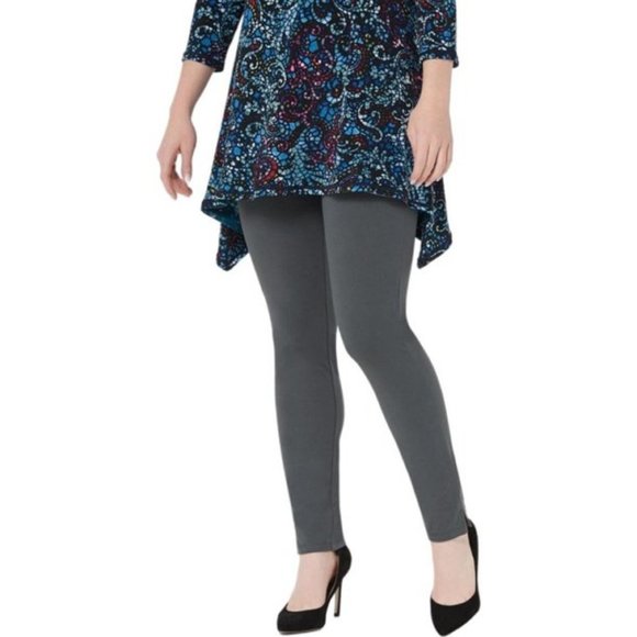 NWT WOMEN WITH CONTROL EVERYDAY WAIST ANKLE PANTS SMOKE (GRAY) PXS (PETITE XS) - Picture 1 of 7